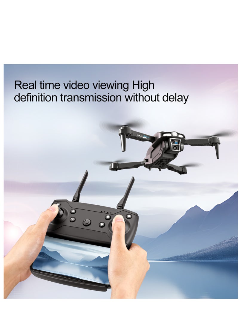 Generic - YT-1 Foldable Drone: Compact Yet Powerful with Optical Flow Hover, Gesture-Based Photo and Video Capture, and One-Button Operation. Master 360° Stunt Rolls, Trajectory Flying, and Beauty-Filtered Shooting for Jaw-Dropping Content. Built for Durability and Style with a Sports Car-Inspired Design (1 Battery) - Image 1