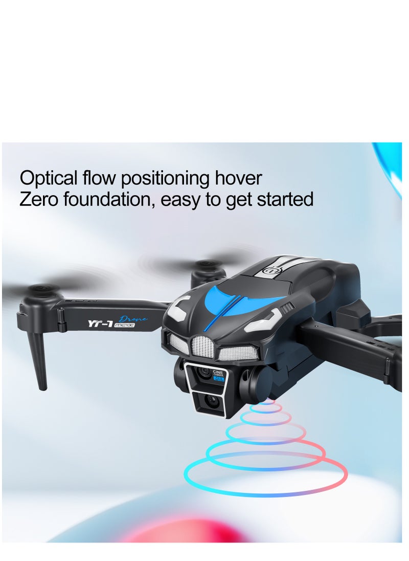 Generic - YT-1 Foldable Drone: Compact Yet Powerful with Optical Flow Hover, Gesture-Based Photo and Video Capture, and One-Button Operation. Master 360° Stunt Rolls, Trajectory Flying, and Beauty-Filtered Shooting for Jaw-Dropping Content. Built for Durability and Style with a Sports Car-Inspired Design (1 Battery) - Image 1