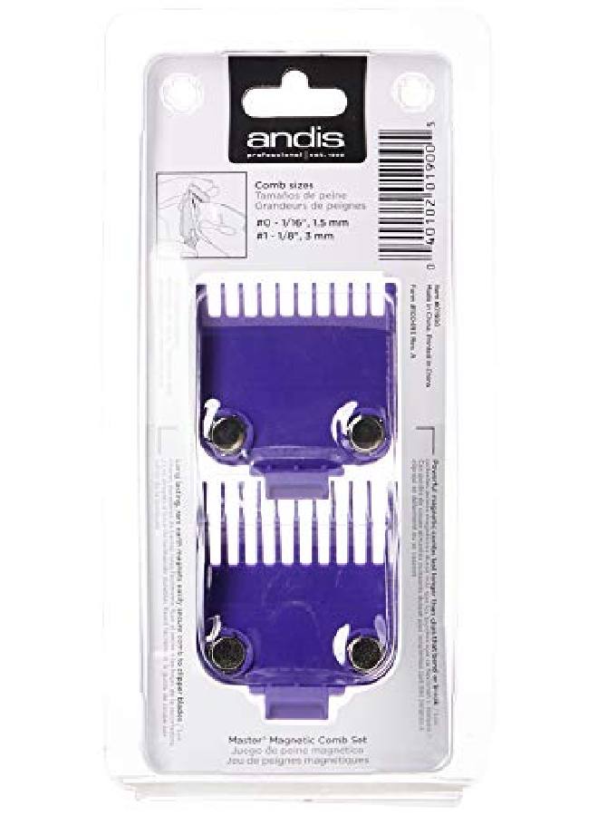 Andis 01900 Master Magnetic Comb Set Dual Pack (2Pcs) Purple - Image 3