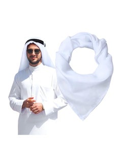 TRENDI LAND ZON Arabic Scarf Cotton Shemagh Keffiyeh Arab Scarf Made for  NECK WRAP ARAB SCARF Shemagh Keffiyeh WHITE  - Image 1