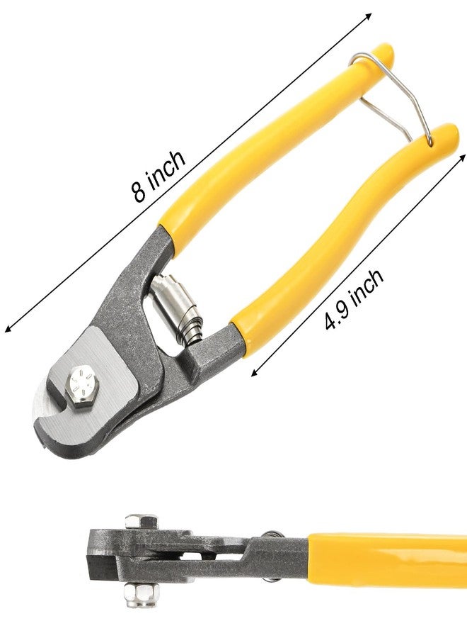 Okllen 2 Pieces Cable Wire Cutters, 8 Inch Small Wire Rope Cutter Tool up to 3/16", Heavy Duty Steel Cable Cutters for Deck Railing Bike Housing Metal Fence - Image 2