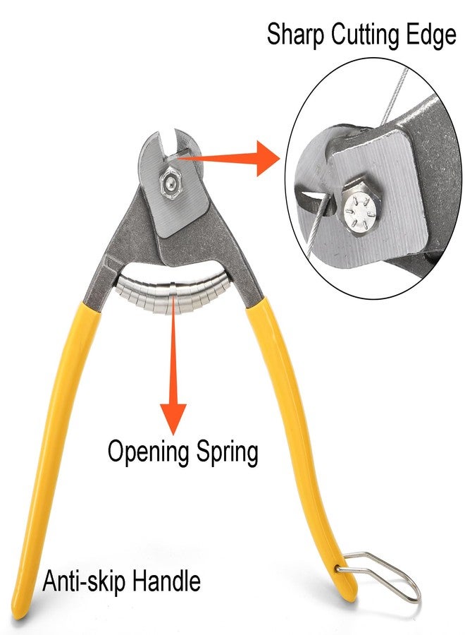 Okllen 2 Pieces Cable Wire Cutters, 8 Inch Small Wire Rope Cutter Tool up to 3/16", Heavy Duty Steel Cable Cutters for Deck Railing Bike Housing Metal Fence - Image 3
