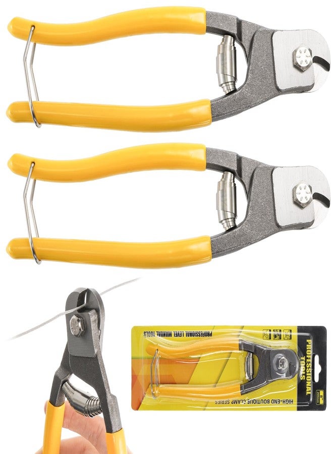 Okllen 2 Pieces Cable Wire Cutters, 8 Inch Small Wire Rope Cutter Tool up to 3/16", Heavy Duty Steel Cable Cutters for Deck Railing Bike Housing Metal Fence - Image 1