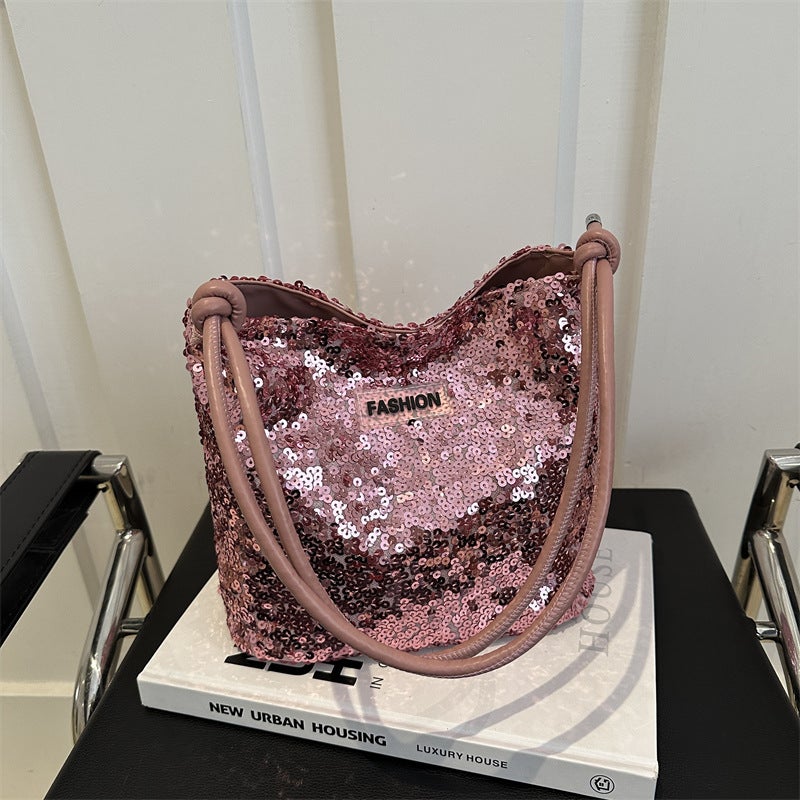 Sequin Fashionable Korean Style Shoulder Bag Women'S 2024 Trendy Online Popular Underarm Bag For Going Out Tote Bag For Women - Image 3