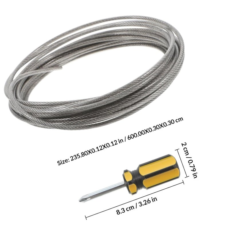 3mm Vinyl Coated Steel Wire Rope Kit 6 Meters Outdoor Cable Railing Hardware with Turnbuckle and Locking Screw for Garden Fence, Curtain, Clothesline - Image 2