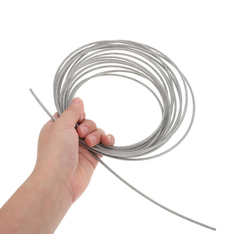 3mm Vinyl Coated Steel Wire Rope Kit 6 Meters Outdoor Cable Railing Hardware with Turnbuckle and Locking Screw for Garden Fence, Curtain, Clothesline - Image 3