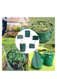 Generic Garden Waste Bags, Heavy Duty 120 Litre Lawn Cleaning Bag, Builders Bags Reusable, Industrial Fabric and Handles, Green Garden Waste Sacks, Garden Bags Heavy Duty with Handles, 3 Pcs  - Image 2