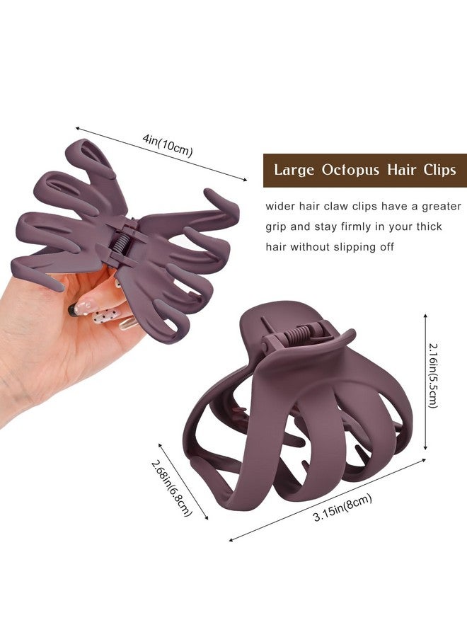 Lolalet Lolalet Octopus Hair Claw Clips, 5 Pack Non-slip Jaw Clips Medium Hair Clamps for Thick Curly Long Hair, Wide Grip Hair Accessories for Women -Style C  - Image 4