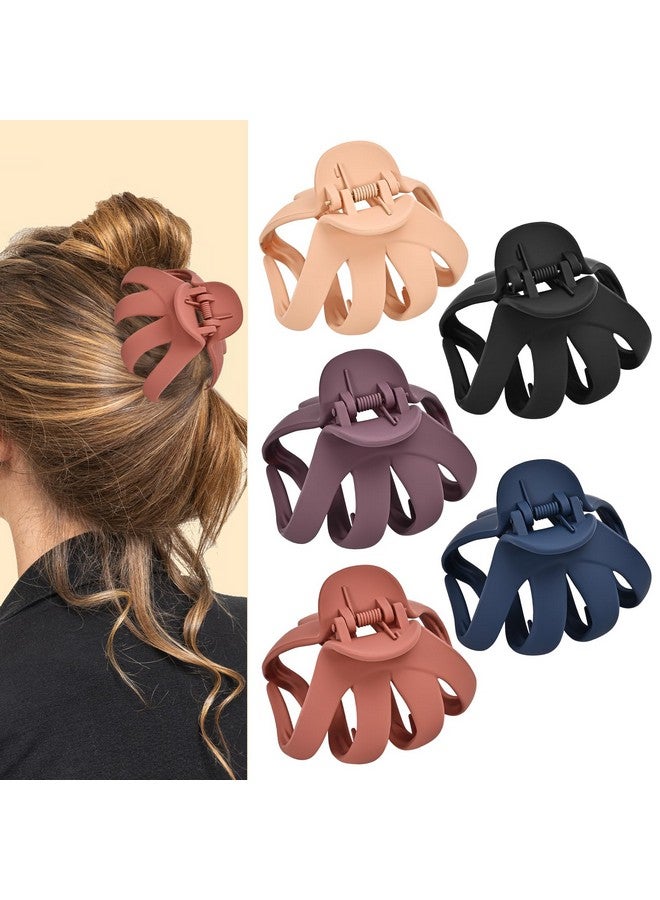 Lolalet Lolalet Octopus Hair Claw Clips, 5 Pack Non-slip Jaw Clips Medium Hair Clamps for Thick Curly Long Hair, Wide Grip Hair Accessories for Women -Style C  - Image 1