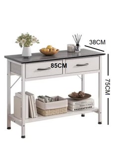 AGD Entryway Table with 2-Tier Storage Shelves, Sofa Table with 2 Drawers, Console for Entryway, Living Room, Kitchen, Foyer, Office  - Image 2