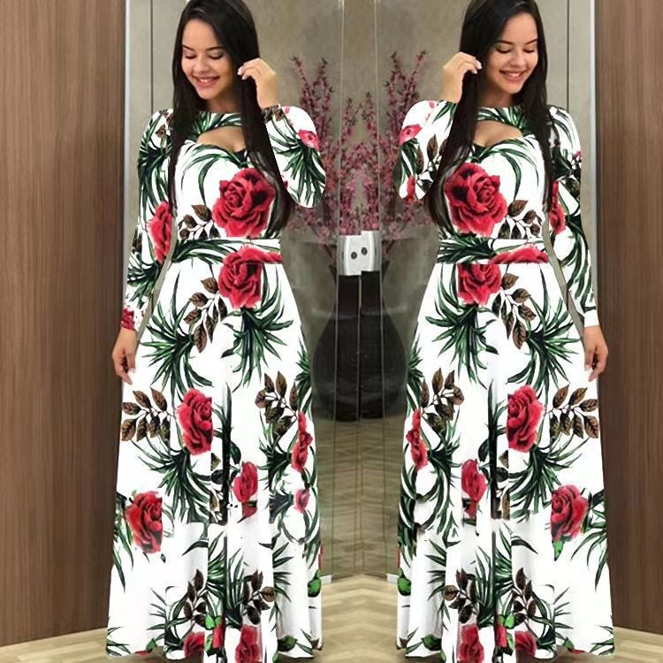 Sexy Digital Print Flared Dress - Image 4