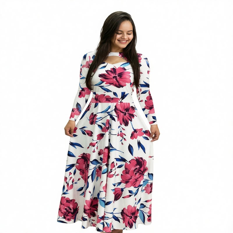 Sexy Digital Print Flared Dress - Image 2