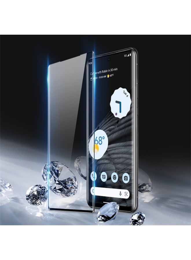 DUX DUCIS Tempered Glass Screen Protector, DUX - DUCIS Compatible with Google Pixel 7 Pro  , Full Coverage Black Edge Clear Screen Protector (Full Glue Clear Black Edge) - Image 3