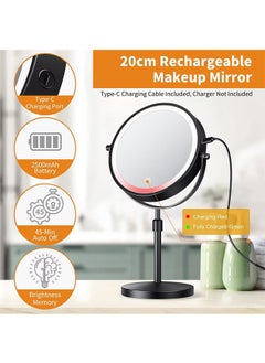 Garlo Rechargeable Lighted Height Adjustable Makeup Mirror with 3 Colors,45 Mins Auto Turn Off & Memory Function,Dimmable Double-Sided 1X/10X Magnification LED and 360° Rotation Standing Vanity Mirror  - Image 5