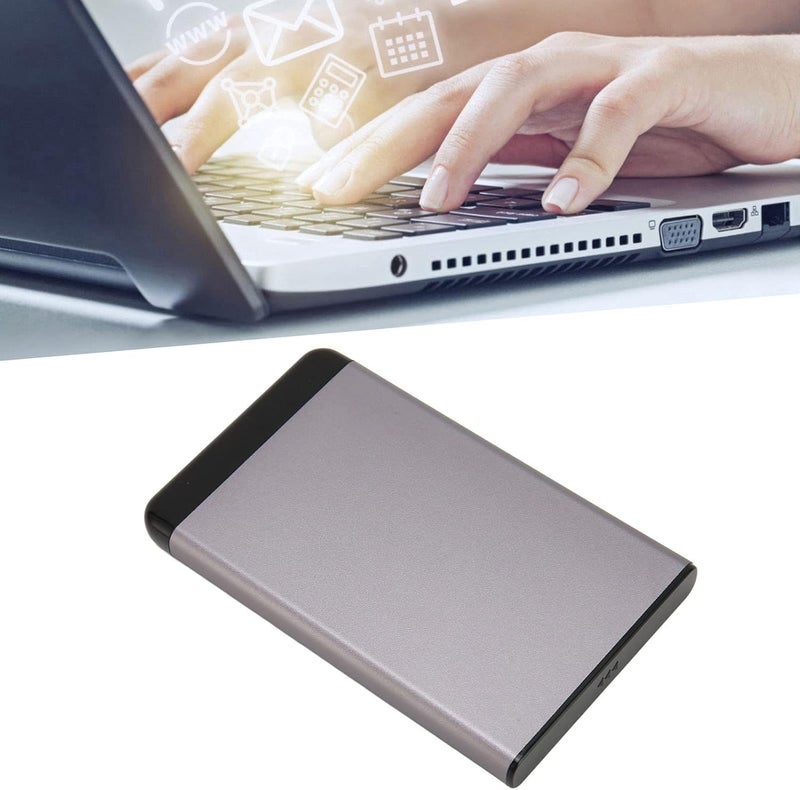 woobles Portable Hard Drive, Ultra Thin External Hard Drive 2.5 Inch for TV (160GB)-160GB Grey - Image 2