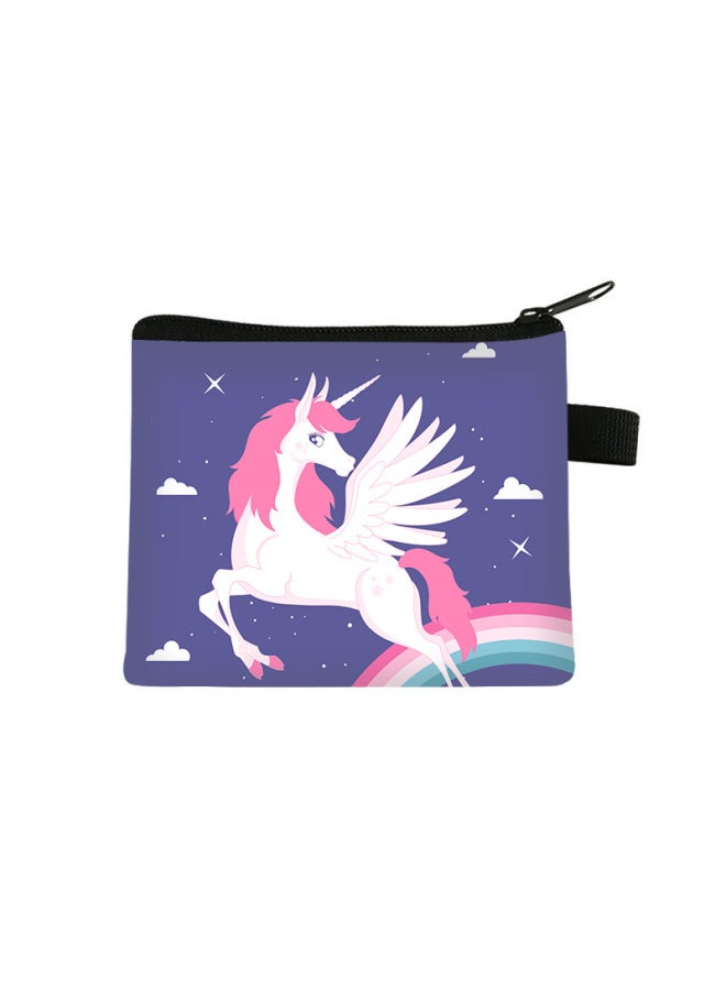 New Unicorn Pony Children's Coin Purse, Mini Cute Bag, Large Capacity, Women's High-end Key Card Holder
