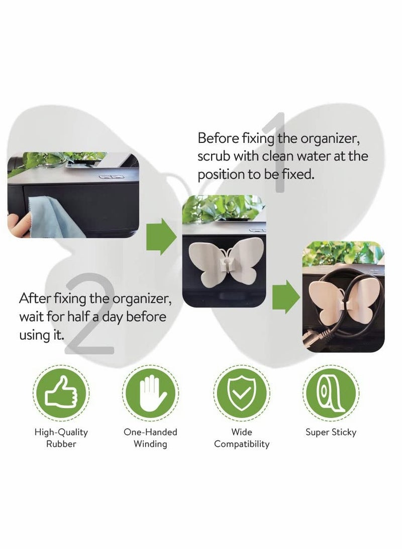 KASTWAVE Cord Holder, 4 Pcs Cord Wrap Butterfly Power Cord Holder, Silicone Cord Keeper, Cord Shortener, Cord Organizer For Kitchen Aid Cable Organizer - Image 5