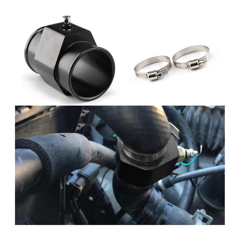 zipelo Water Temp Joint Pipe Car Aluminum Alloy Water Temperature Sensor Adapter 2840 mm Universal Sensor Gauge Radiator Hose Adapter Clamps Automotive Engine Radiator 36mmBlack