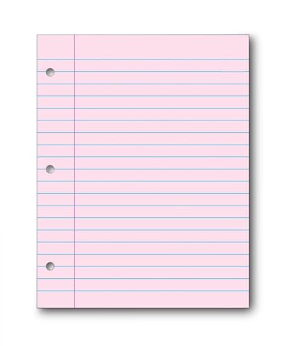 School Smart ورق تعبئة مثقوب بثلاثة ثقوب من سكول سمارت، 8-1/2 × 11 بوصة، وردي، 100 ورقة - 087155 - Image 1