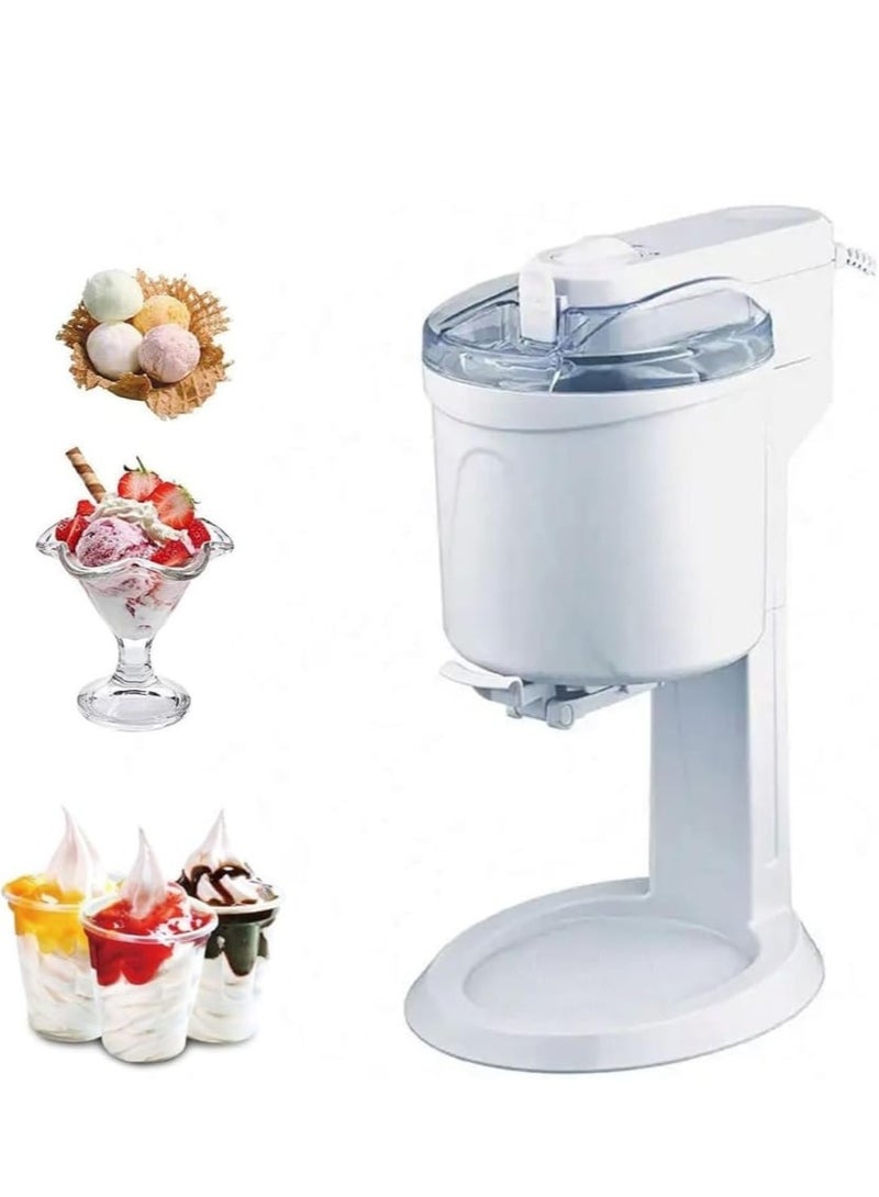 Electric Ice Cream Maker & Ice Cream Cone Maker| Ice Cream Maker 1 Liter 15W for Soft Serve, Gelato, Smoothies, Frozen Yogurt, Slushies & Dairy-Free Desserts & Ice Cream Cone Maker Waffle Cone Maker with Nonstick Coating, Double-Sided Heating, 1200W Dessert Baking Pan