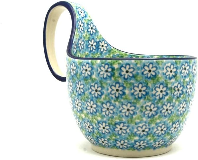 Polish Pottery Gallery Polish Pottery Loop Handle Bowl  Key Lime  - Image 1