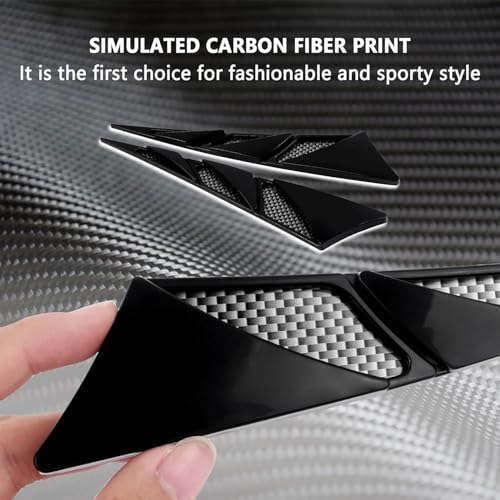 AAKICHI 2PCS Hood Vents for Cars, Auto Decorative Air Flow Intake Scoop, Car Hood Simulation Air Vent Trim, Vehicle Bonnet Vent Sticker Cover, Universal Automotive Exterior Accessories (Glossy Black) - Image 3