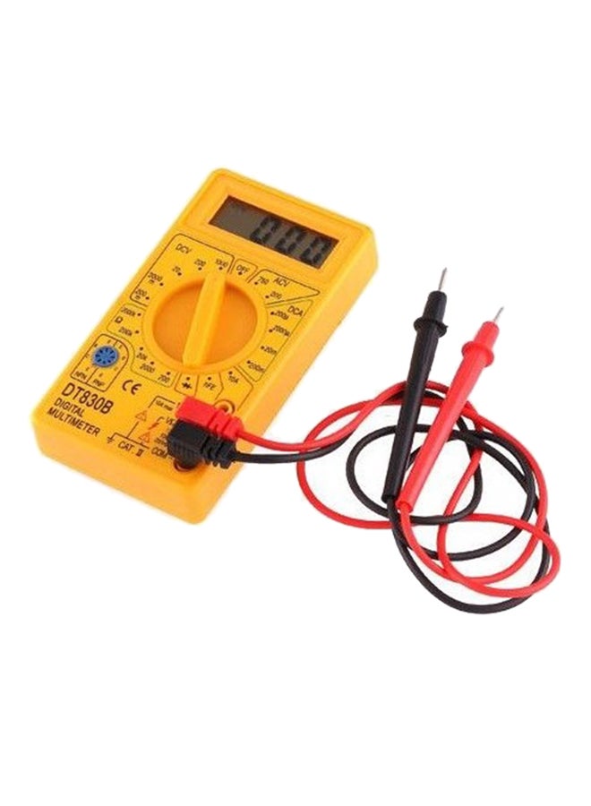 مقياس الكهرباء الرقمي لفحص التيار المستمر والمتناوب أصفر