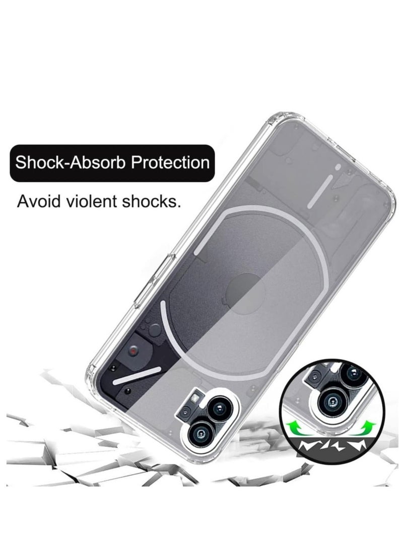 إلترازون Nothing Phone 1 Case with 2 Pack Tempered Glass Screen Protector, Crystal Clear TPU Silicone Case with Airbag Corners, Drop Protection Cover For Nothing Phone 1 - Image 5