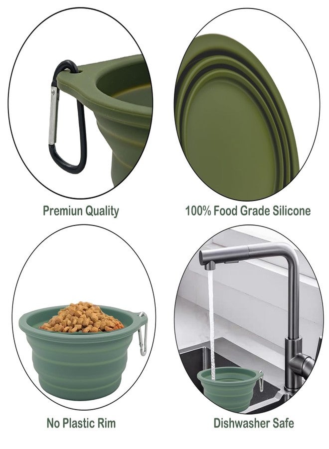 KlerRoem 2 Pack Collapsible Dog Travel Bowls (21oz/600ml), 100% Food Grade Silicone Integrated Molding, No Plastic Rim, Portable Pet Feeding Watering Dishes for Outdoors with Clasp, BPA Free - Image 4