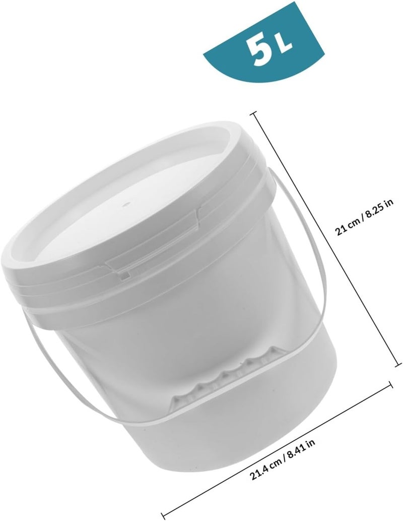 5l Food-Grade Pp Paint Container with Lid and Handle, Sealed Paint Storage Bucket for Outdoor Use, Refillable Plastic Pigment Mixing Pail for Household and Industrial Painting - Image 2