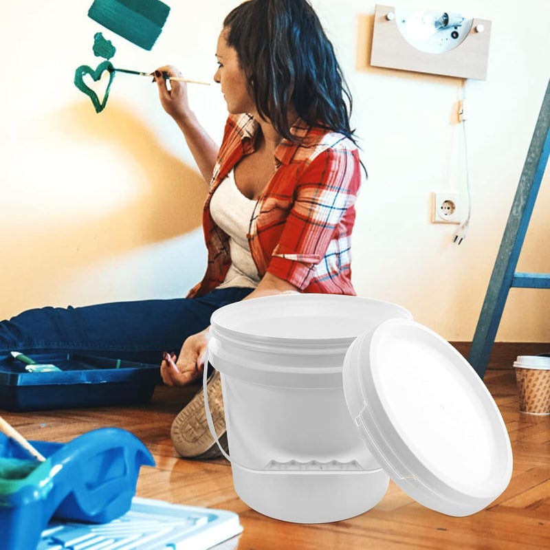 5l Food-Grade Pp Paint Container with Lid and Handle, Sealed Paint Storage Bucket for Outdoor Use, Refillable Plastic Pigment Mixing Pail for Household and Industrial Painting - Image 5