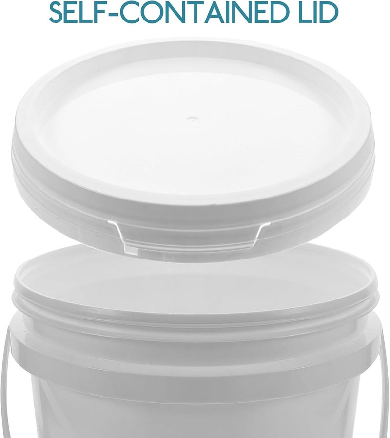 5l Food-Grade Pp Paint Container with Lid and Handle, Sealed Paint Storage Bucket for Outdoor Use, Refillable Plastic Pigment Mixing Pail for Household and Industrial Painting - Image 3