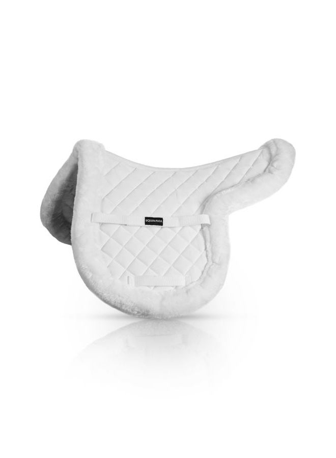 Equinavia Eidsvoll Shaped Show Saddle Pad with Ultra Fleece Trim - White - S - Image 1