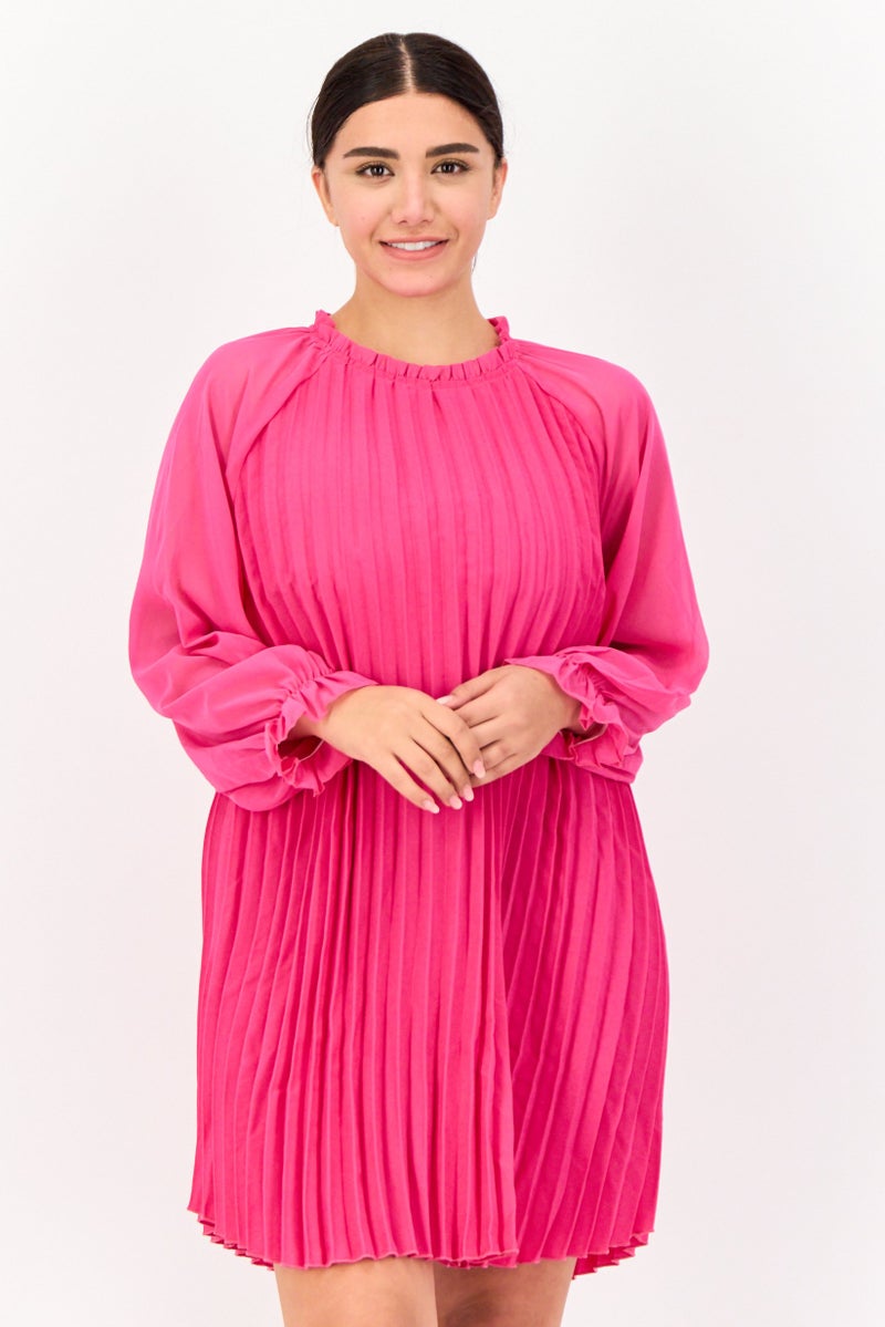 ONLY Women Pleated Mini Dress, Pink - Image 1