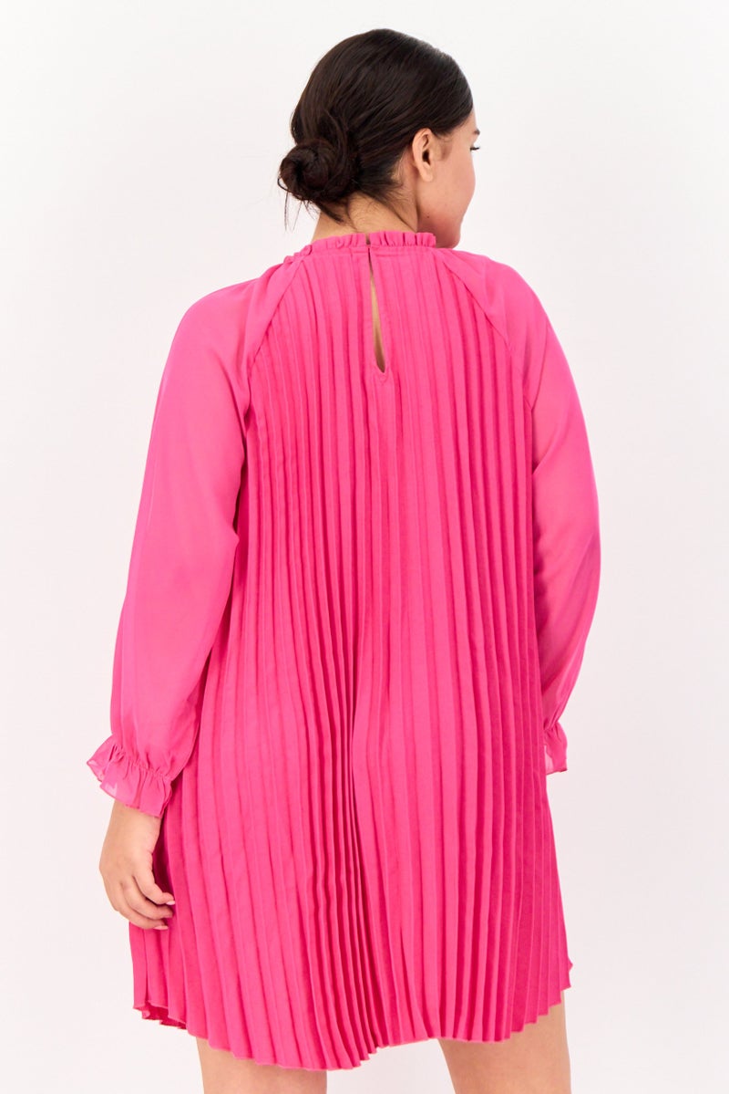 ONLY Women Pleated Mini Dress, Pink - Image 3