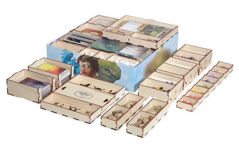 The Broken Token Game Organizer Compatible with Spirit Island Wooden Game Organizing Box with Multiple Trays - Image 3