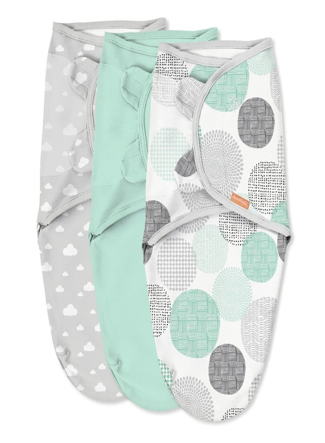 SwaddleMe by Ingenuity Original Swaddle, 100% Cotton, Improves Sleep & Calms Startle Reflex, 0-3 Months, 3-Pack - Floating Geo - Image 1
