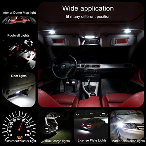 WLJH White T10 Led Light Bulb W5W 194 2825 Car Dash Lights Gauge Dashboard Instrument Cluster Panel Interior Lights Twist Socket PC194 PC195 PC168, Pack of 6 - Image 2
