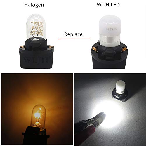WLJH White T10 Led Light Bulb W5W 194 2825 Car Dash Lights Gauge Dashboard Instrument Cluster Panel Interior Lights Twist Socket PC194 PC195 PC168, Pack of 6 - Image 5