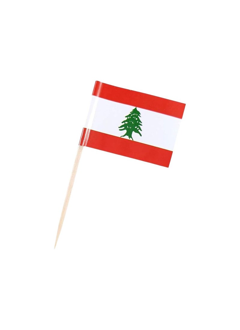 PRINTSHOP4ME Lebanon Cupcake Toppers For Decorations–Perfect For Celebrations,Parties And Events–Mini Stick Flags For Decorating Cupcakes,Cakes And Desserts  - Image 2