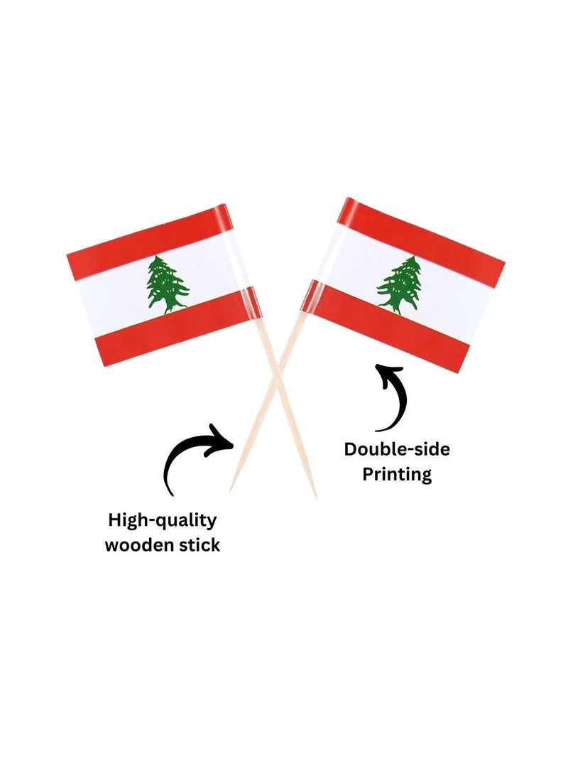 PRINTSHOP4ME Lebanon Cupcake Toppers For Decorations–Perfect For Celebrations,Parties And Events–Mini Stick Flags For Decorating Cupcakes,Cakes And Desserts  - Image 3