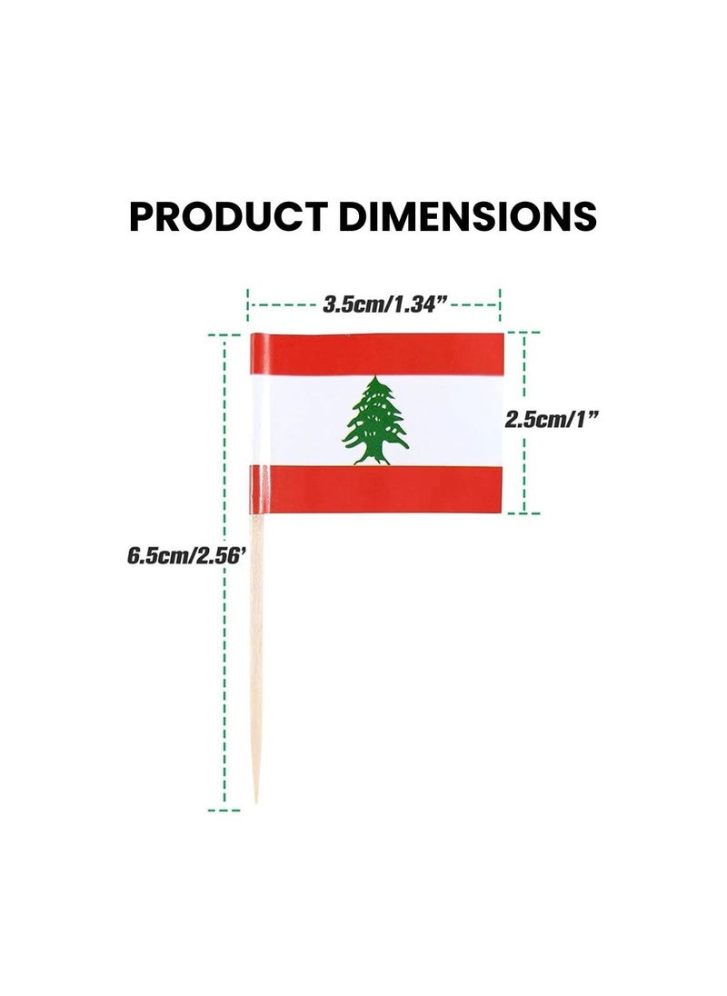 PRINTSHOP4ME Lebanon Cupcake Toppers For Decorations–Perfect For Celebrations,Parties And Events–Mini Stick Flags For Decorating Cupcakes,Cakes And Desserts  - Image 4