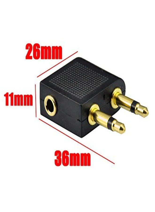 UCEC Airplane Headphone Adapter, 3.5mm Airplane Adapter for Headphones, Golden Plated Airline Headphone Adapter for in-Flight Entertainment System, 2 Pack - Image 3