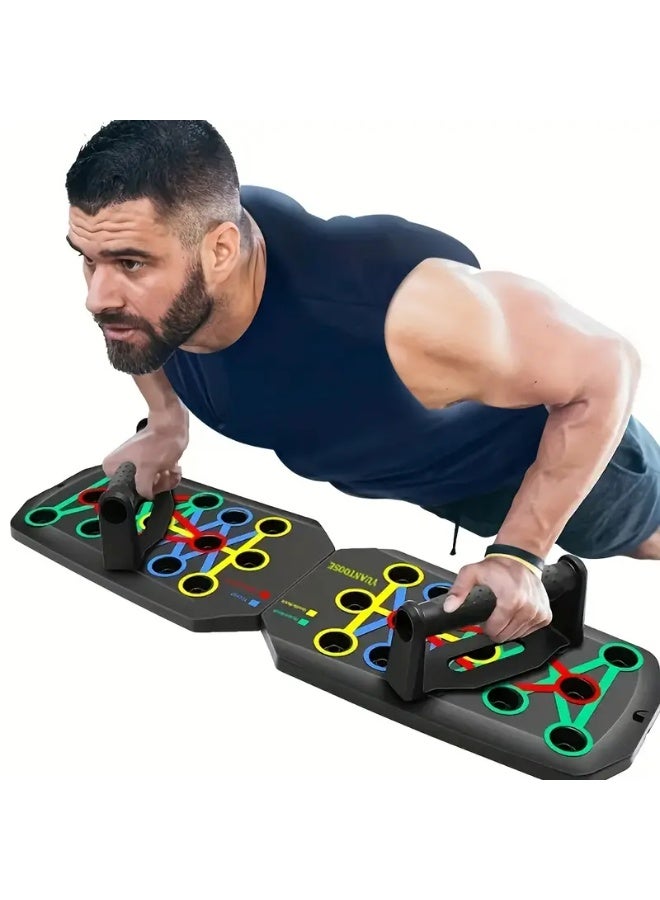 لوح تمرين ضغط صلب 28 في 1، معدات تمرين منزلي متعددة الوظائف، نظام حوامل تمرين الضغط، لياقة بدنية، تمارين عضلات الصدر، معدات احترافية، حرق الدهون، تدريب القوة، ذراع، أوزان للرجال والنساء، حامل تمرين ضغط مكون من 28 فتحة - Image 3