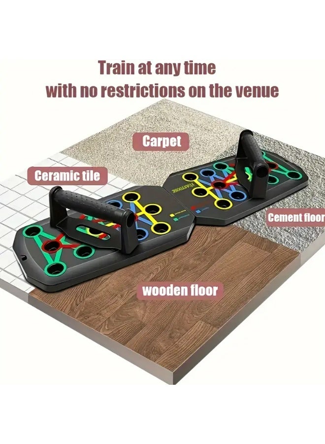 لوح تمرين ضغط صلب 28 في 1، معدات تمرين منزلي متعددة الوظائف، نظام حوامل تمرين الضغط، لياقة بدنية، تمارين عضلات الصدر، معدات احترافية، حرق الدهون، تدريب القوة، ذراع، أوزان للرجال والنساء، حامل تمرين ضغط مكون من 28 فتحة - Image 5