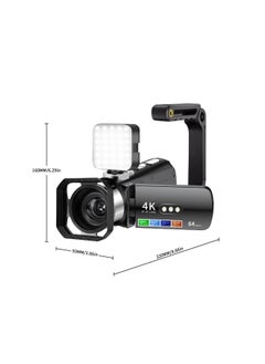 Generic D9 2k HD Digital Camera All Black Matte Colorful Night Vision Video Dv Beauty WiFi-Body Color:D9 Black + Lens Hood  - Image 3