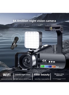 Generic D9 2k HD Digital Camera All Black Matte Colorful Night Vision Video Dv Beauty WiFi-Body Color:D9 Black + Lens Hood  - Image 2