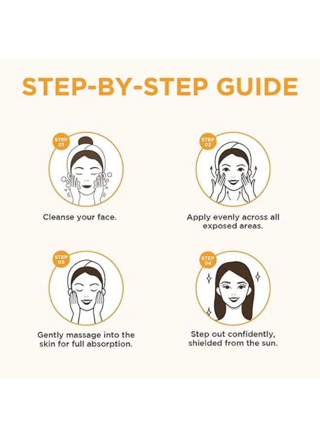ORGATRE Sun Shield SPF 50 PA++++ Sunscreen for Women Vitamin C, Niacinamide & Hyaluronic Acid, Non-Greasy, No White Cast, Water Resistant, Face Cream for Glowing Skin & Acne Prone Skin 50gm - Image 3