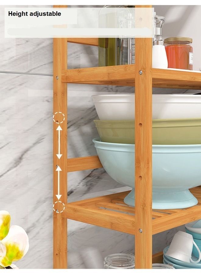 fashionhome Kitchen Shelf Wooden Multi-layer Microwave Oven Storage Rack 40 x 25 x 100 cm - Image 3
