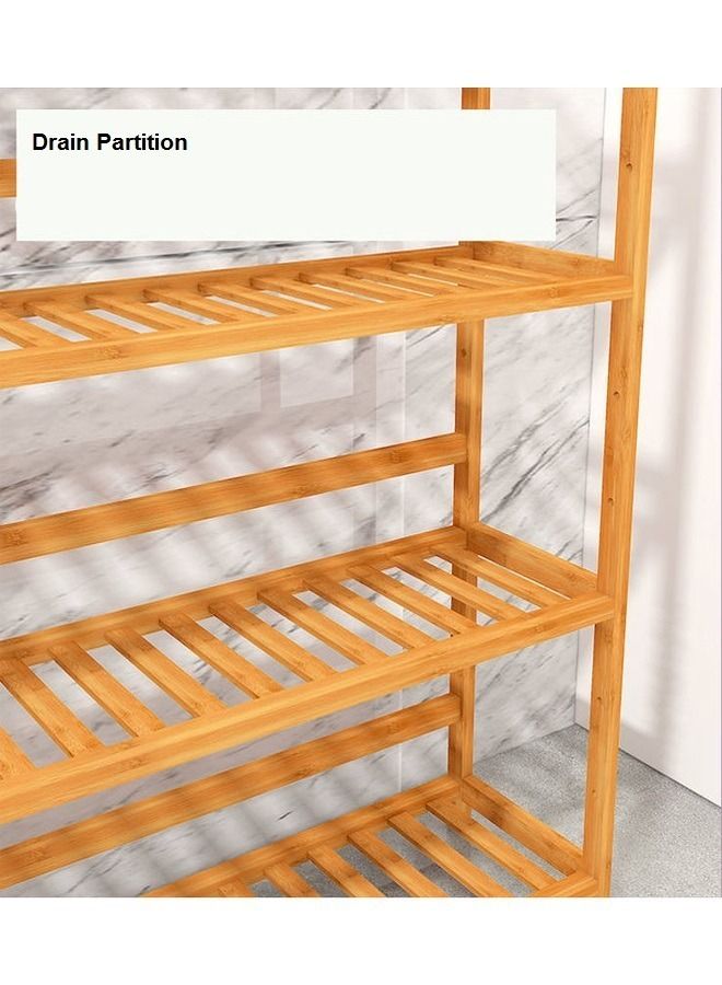 fashionhome Kitchen Shelf Wooden Multi-layer Microwave Oven Storage Rack 40 x 25 x 100 cm - Image 5